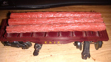 MARX O SCALE TILT FLAT CAR USA MADE WITH LOGS