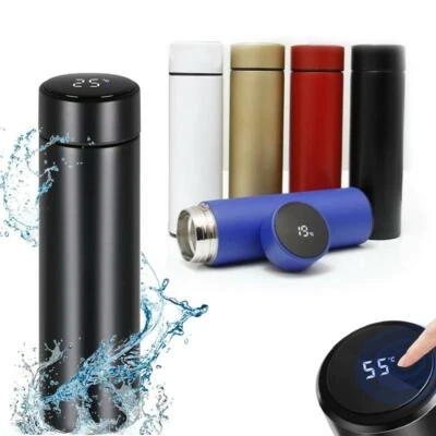 UPPYTECH Borraccia bottiglia termica display LED gradi thermos acciaio inox caldo freddo