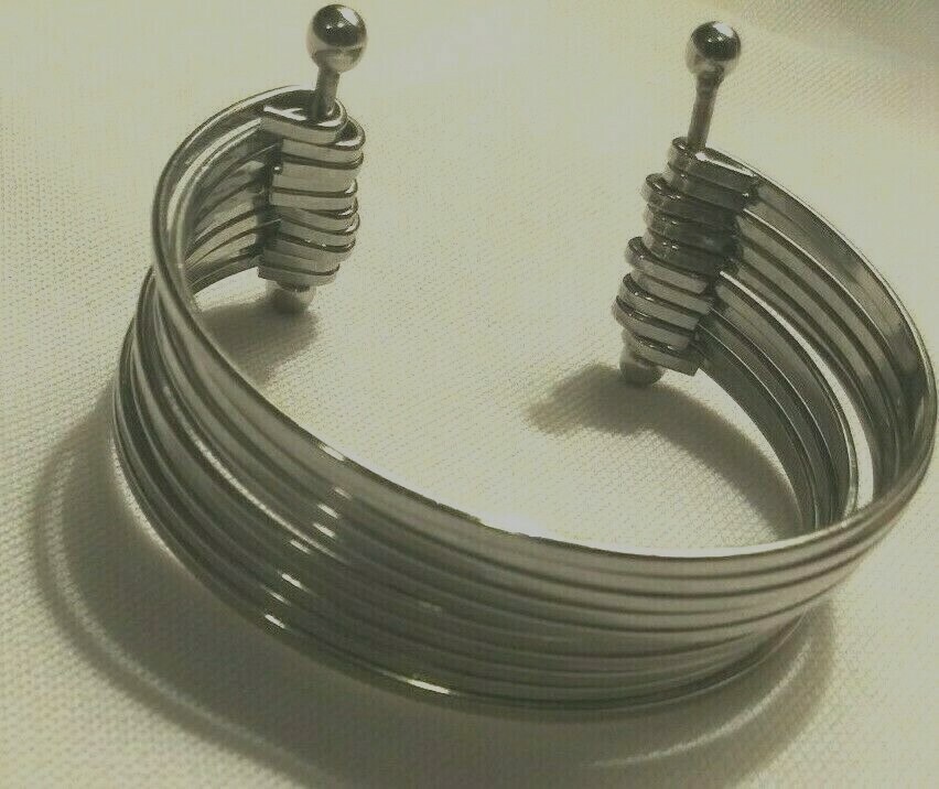 Stack Women's Bracelet Size Small Silver Tone Wit… - image 4