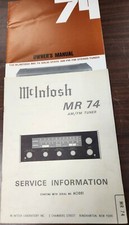 McIntosh MR74 Service Information and Owner's Manual-Original