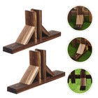 3 Pcs Garden Border Edging Fence Bases Lawn Picket Solid Wood Baby Fixing
