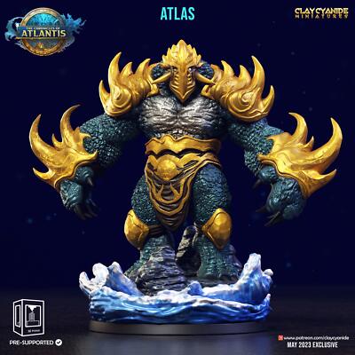 3D Printed Clay Cyanide Water Berserker The Chronicles of Atlantis 28 32 mm D&D