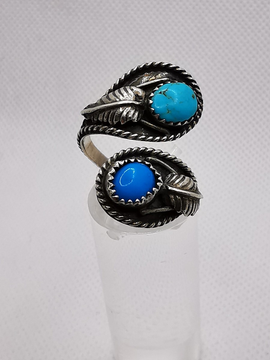 Ladies Ring Turquoise Gemstone Sterling Silver Native American Ring Handmade Adjustable View 5