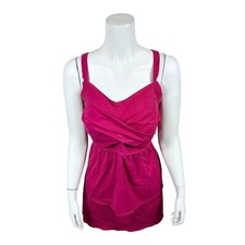 Denim  Co. Women's Beach Twist Front Tankini w/ Skirt Set Deep Magenta 16 Size