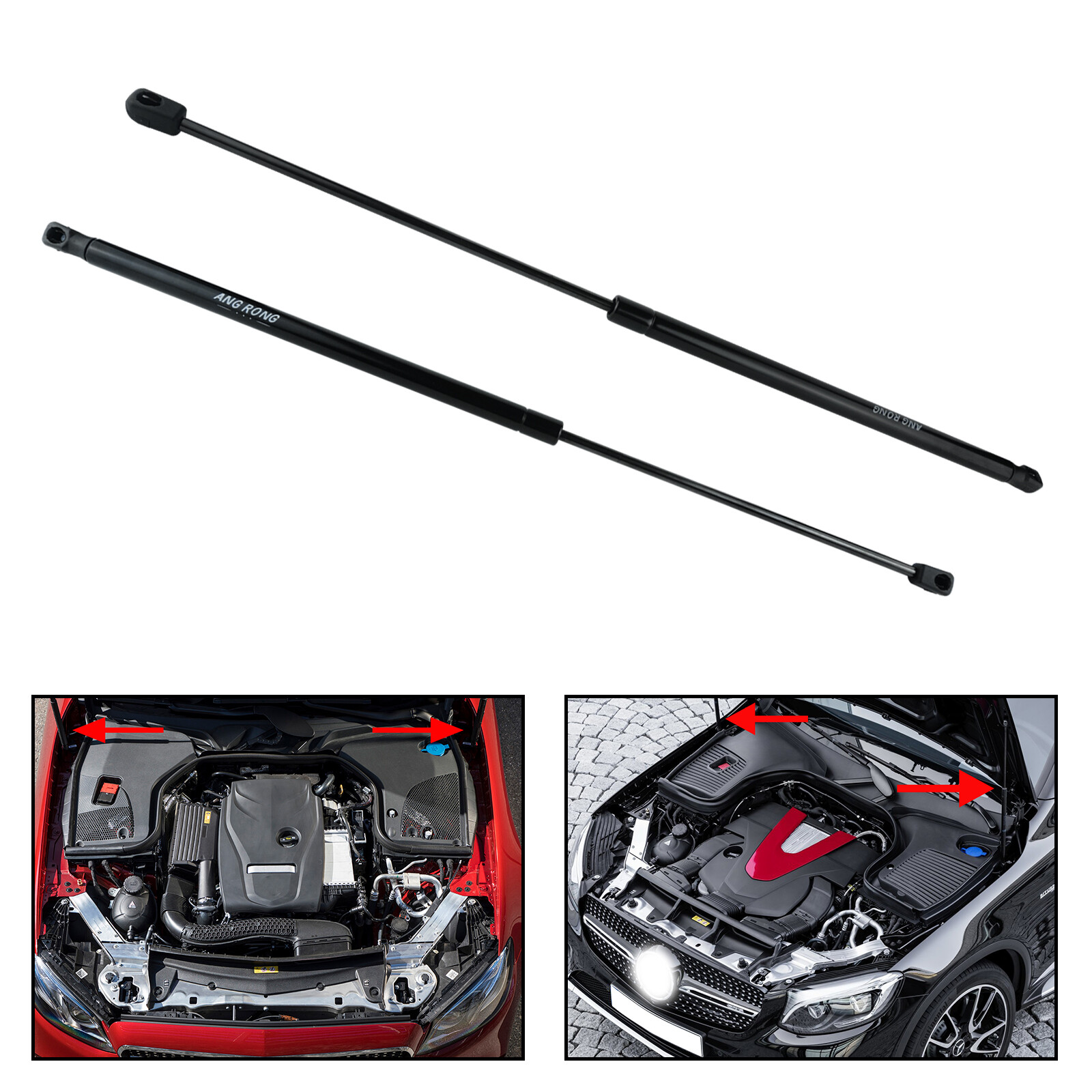 2x For Mercedes Benz C-Class W204 S204 07-14 Front Bonnet Gas 