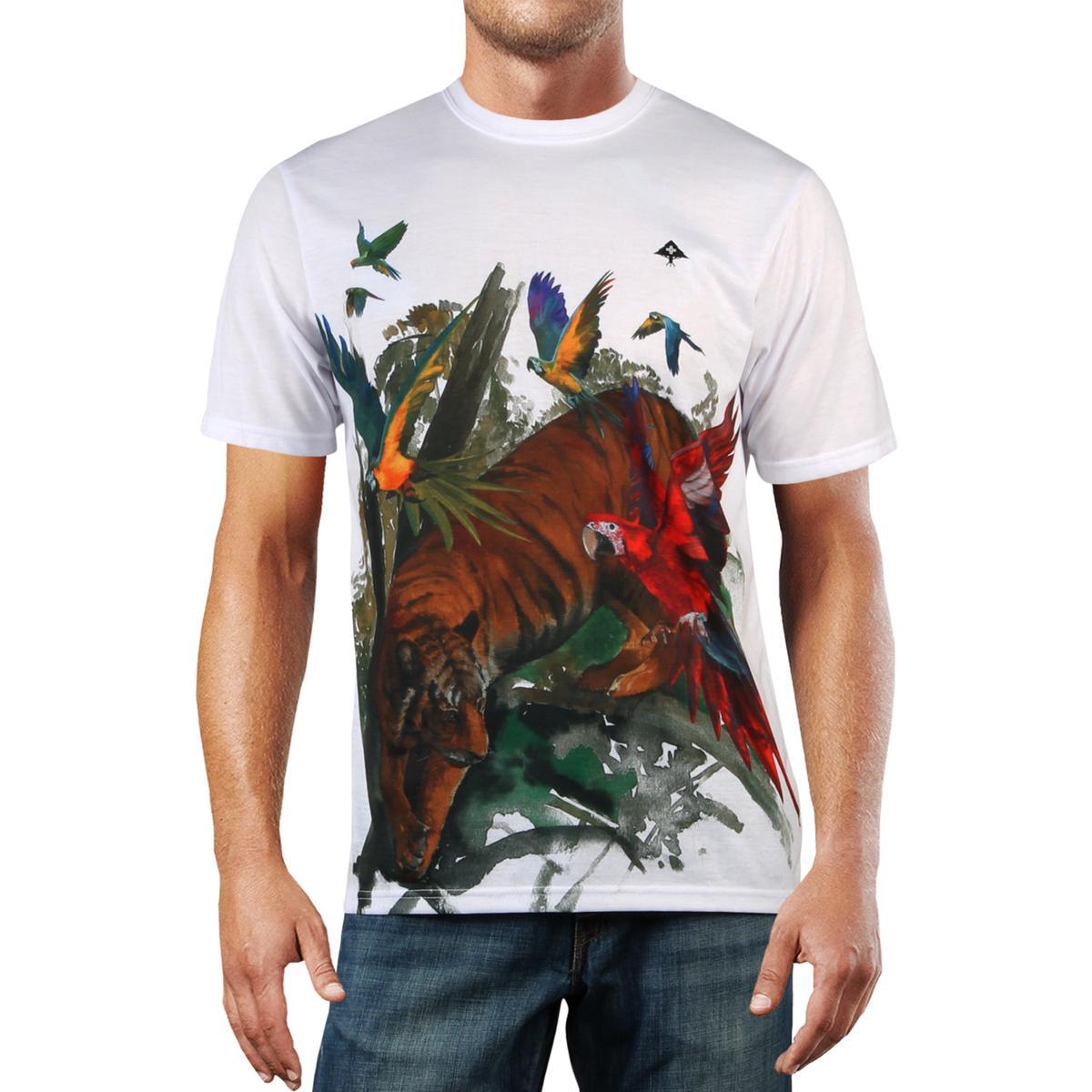 Мужская футболка LRG Exotic Kingdom с белым графическим принтом Big - Tall 2XL BHFO 4799