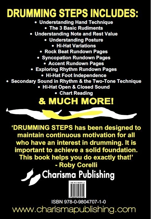 DRUMMING STEPS - Drumming - Drum Study Book - Drum Kit - by Roby Corelli  - Image 2 of 4