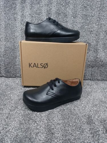 👞 New Kalso Earth Shoes Faroe Lokah Black Glove Leather Sz 6 / 36.5 Vtg Style  - Afbeelding 1 van 10