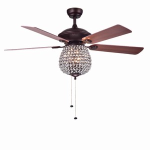 52 Ceiling Fan Lights Crystal Pull Switch Remote Wood Blades