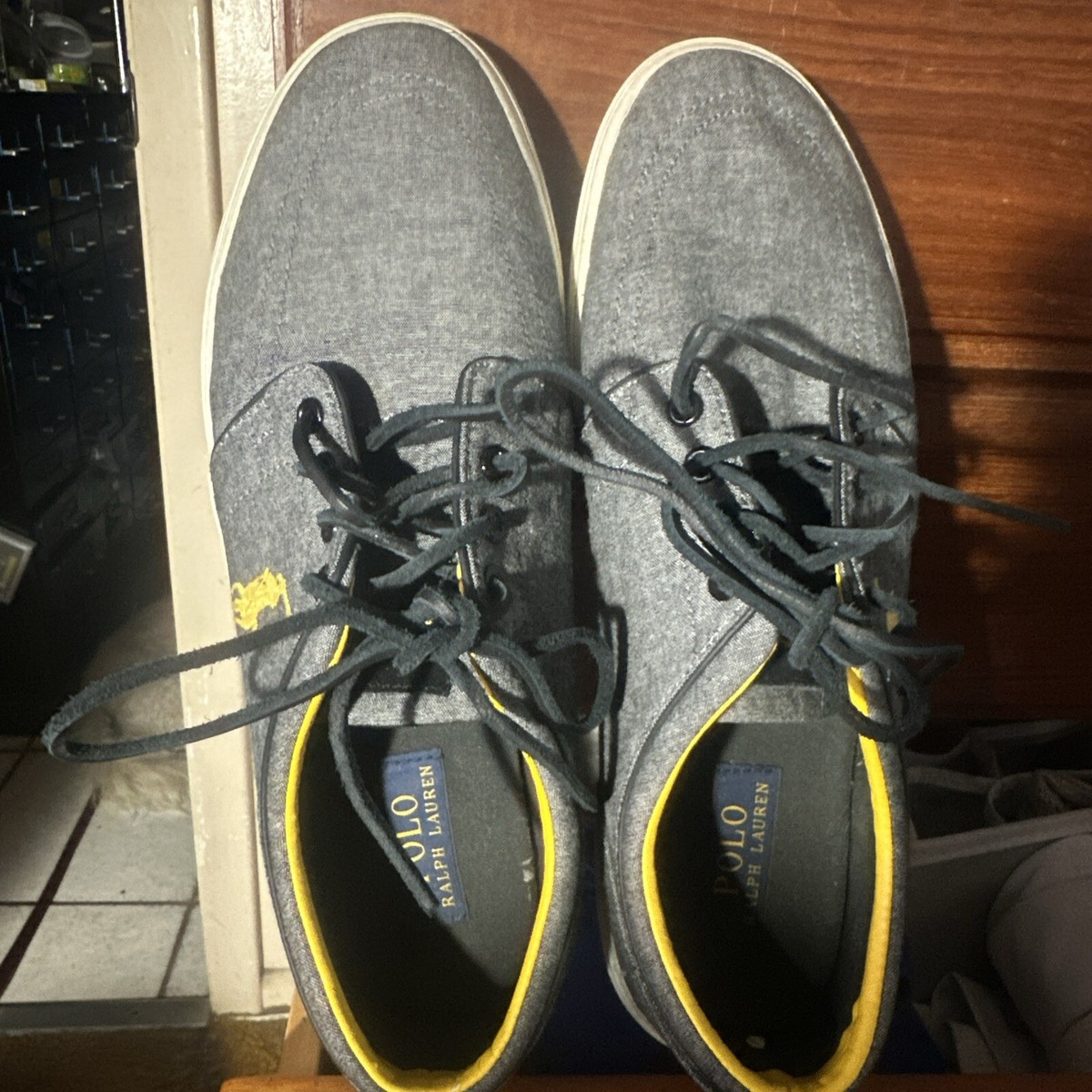 POLO RALPH LAUREN FAXON LOW Men's Grey/yellow Chambray Lifestyle