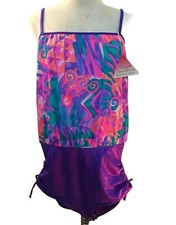 Vintage 60s Shapemaids Womens Size 40 one piece Swimsuit Multicolor NOS