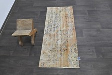 Oushak tappeto zerbino turco 2x4 ARANCIONE anatolico fatto a mano vintage piccolo tappeto kilim