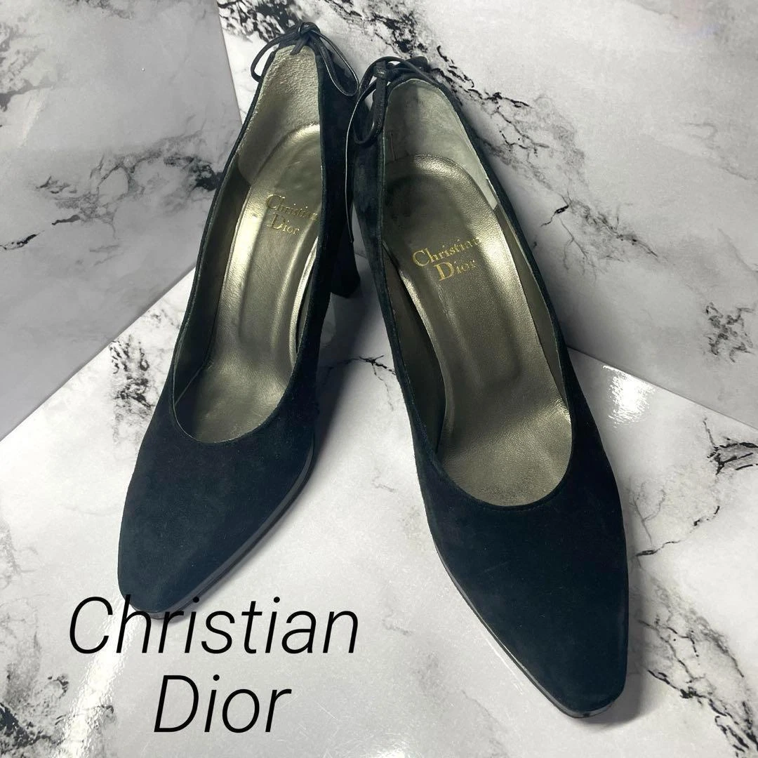 Escarpins Christian Dior talon daim noir EU35,5/US5,5 39958c