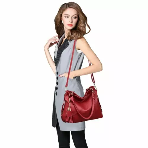 Women Genuine Leather Shoulder Bags Handbag Vintage Ladies Messenger Crossbody - Picture 12 of 26