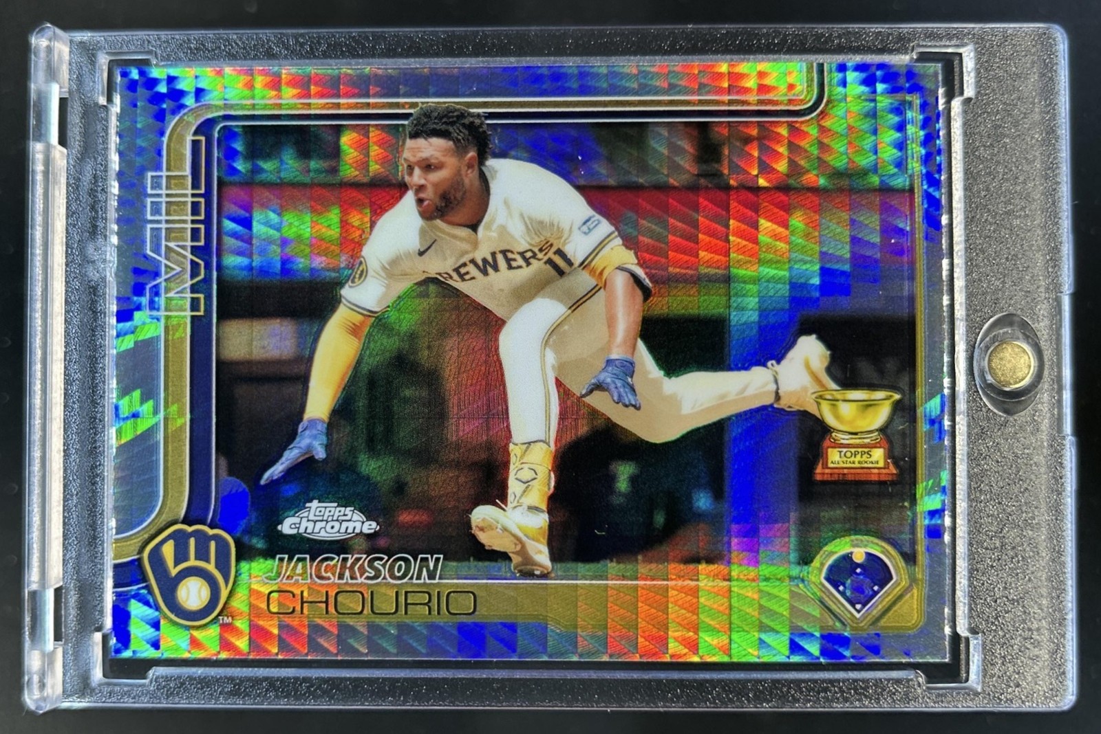 2025 Topps Chrome Jackson Chourio Prism Refractor #262 Brewers TCG 4