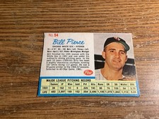 1962 Post Cereal # 54 Bill Pierce