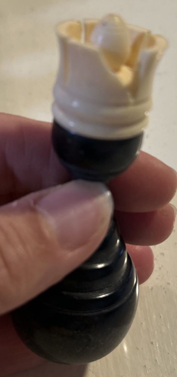 VTG Tarascan Pulpit Art Deco Style Wood & Carved Bone Look CHESS SET~IMPERFECT