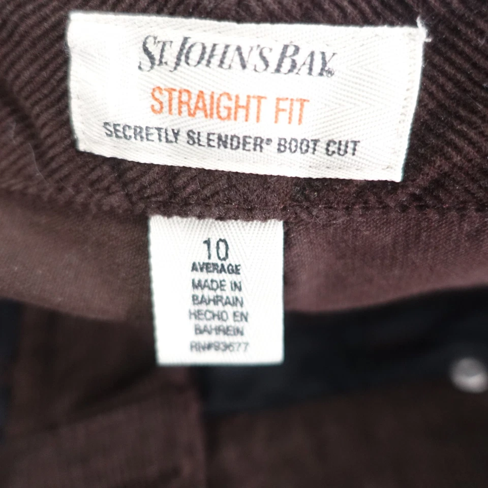 Pantalones St John's Bay Secretly Delgados Mujer 10 Pana Calce Recto Bootcut Pierna Foto 3 de 4