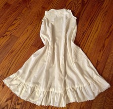 Vintage 50s 60s White Cotton Nightgown Slip Victorian Style Cottagecore Girls 2T
