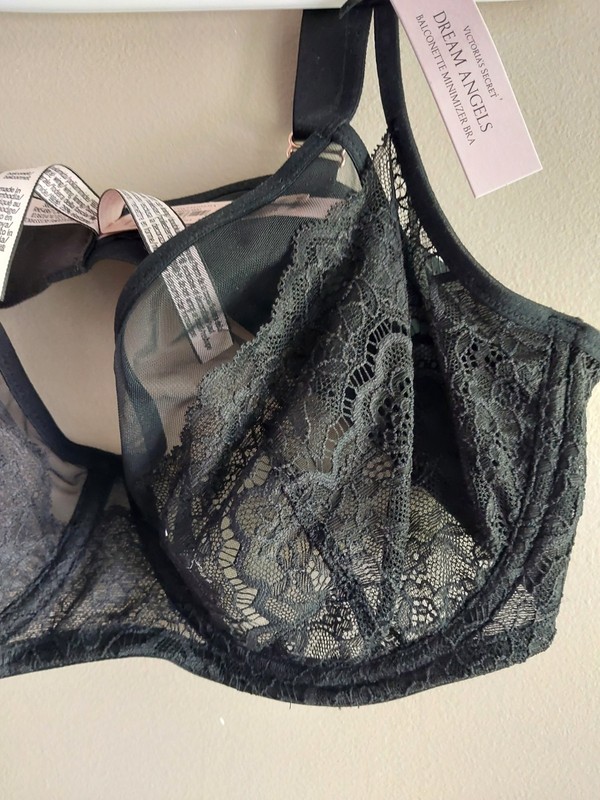 Victoria's Secret Dream Angels Lace Balconette Bra Underwire Black 38C