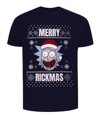 Rick and Morty Weihnachten T-Shirt Erwachsene Schwimmen Lizenziert MERRY RICKMAS T-Shirt - S
