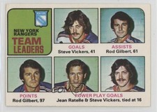 1975-76 O-Pee-Chee Steve Vickers Rod Gilbert Jean Ratelle #324 HOF g9u