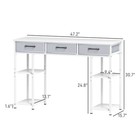 HOMCOM Small Writing Desk, Computer Desk with Fabric Drawers, White — photo 3