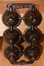 Vintage 1984 John Wright Cast Iron Lion & Lamb Mold Popover Pan Classic Gourmet