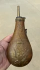 VTG 9” US Military Eagle Black Powder Flask Civil War Brass Peace Replica