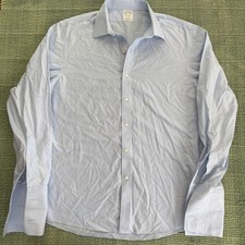 Vintage light blue Brooks Brothers Milano cotton button up dress shirt XL