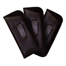 Calabria Slim Half Clip Soft Eyeglass Case 3 Medium, Black 3 Pack 