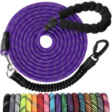 Long Dog Training Leash 15 FT Heavy Duty Rope with Padded Handle Reflective