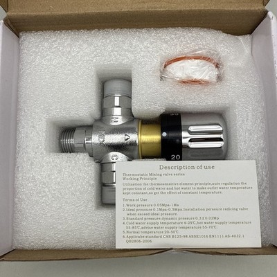 Thermostatic Mixing Valve with G1/2 Thread, Shower Mixing Valve Temperature READ
