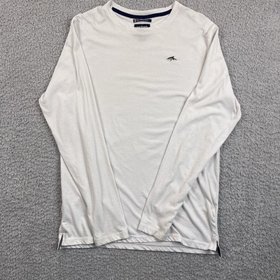 Le Shark Men's Long Sleeve T-Shirt White Crew Neck Size Medium