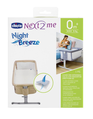 Chicco Next2Me Night Breeze Matratzenbezug Atmungsaktiv Babybettlaken