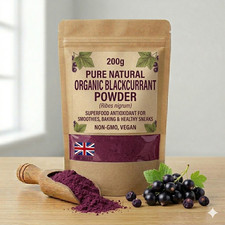 Organic Blackcurrant Powder 200g Pure Freeze Dried Fruit Superfood Smoothies w