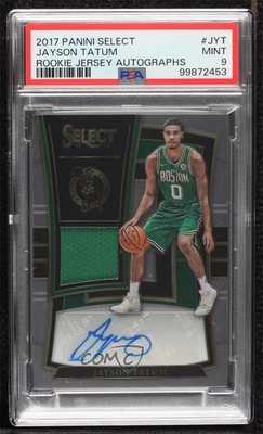 2017-18 Panini Select Rookie Jersey 23/199 Jayson Tatum PSA 9 MINT Auto RC uk2
