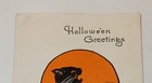 Antique Punkin Pumkin Black Cat Witch Moon Orange Halloween Greeting Postcard — photo 2