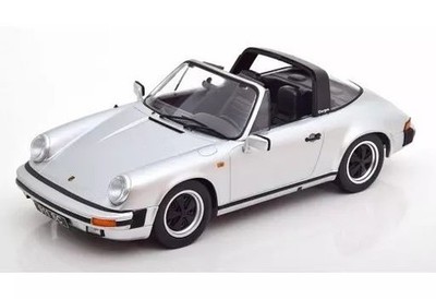 KK Scale Porsche 911 SC Targa 1983 1/18 Silver Hardtop Model Car Used