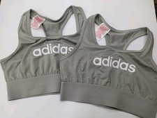 Image of 2 x Adidas Girls' Sport Bra Top The DESIGNED2MOVE Model Grey 9-10 Years