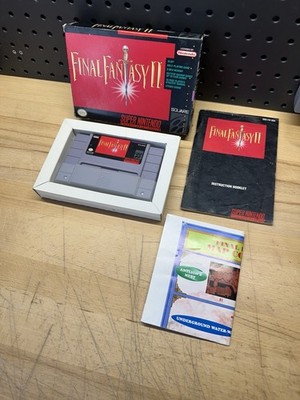 Final Fantasy II 2 Super Nintendo SNES Authentic CIB Complete Box w/ Map!