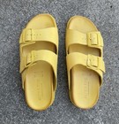 Alfie And Evie Yellow Leather Slides Size 38