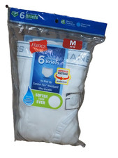 Hanes 6 Pack Pairs Tagless White Boys Briefs Underwear M Medium 10-12 BX280