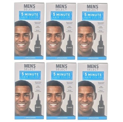 6pk Men's Select Hair Color Dye 5 minute Dark Brown and Black