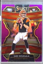 2019 Select Jake Dolegala RC Purple Prizm /75 #5 Bengals