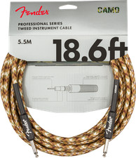 Genuine Fender  Professional Series Instrument Cable, 18.6', Desert Camo