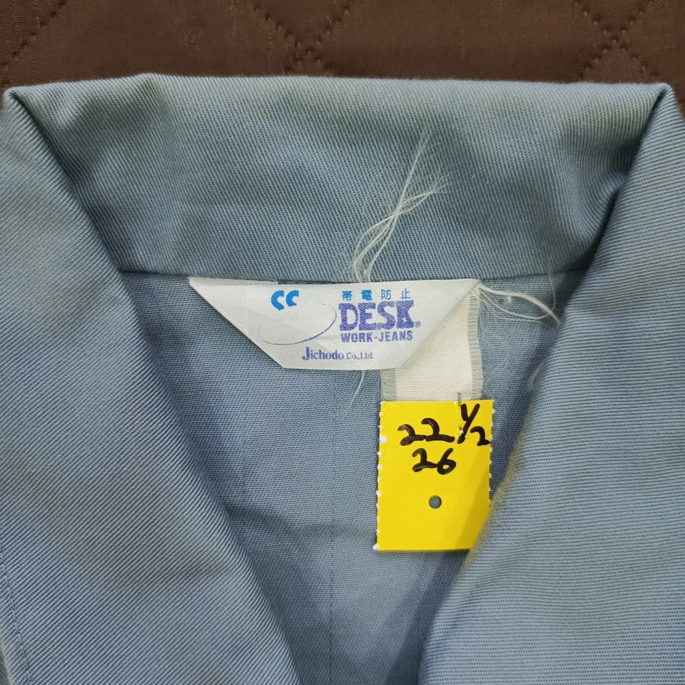 DESK Brand Chore Jacket Men Long Sleeve Outdoor Work Wear Blue Size L Pit22.5 - Image 2 of 4