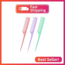 Rat Tail Comb Set-3Pcs Rat Tail Hair Teasing Fine Tooth Combs for Women Girls, P