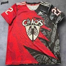 Chaos Lacrosse Club Jersey Mens 2XL Red Black PLL Lacrosse Byrne 22 Team Adidas