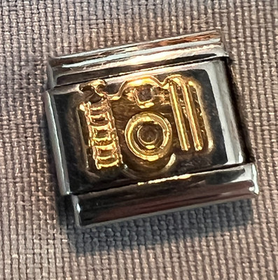 Gold Camera Silver Charm Fits All 9mm Classic Italian Bracelet